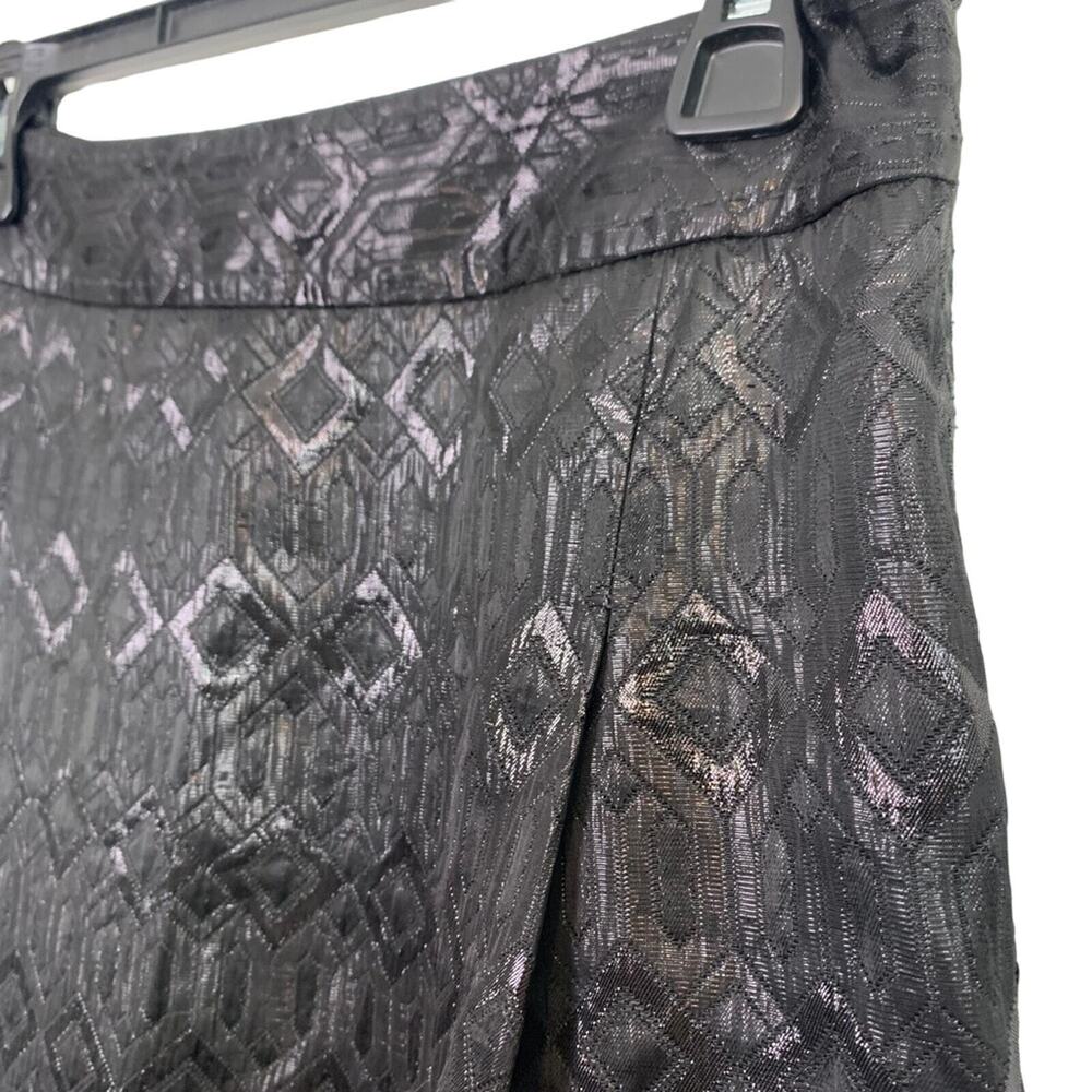 Tory Burch Womens Siri Short Whimsigoth Witchy Shiny Pleated Black Skirt sz 6 - Picture 10 of 16
